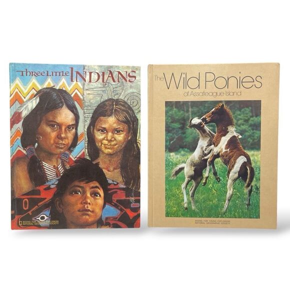 Three Little Indians Wild Ponies Assateague Island National Geographic Books - Picture 1 of 16